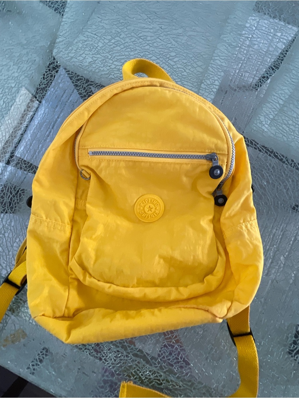 Kipling Bright Yellow Nylon Backpack